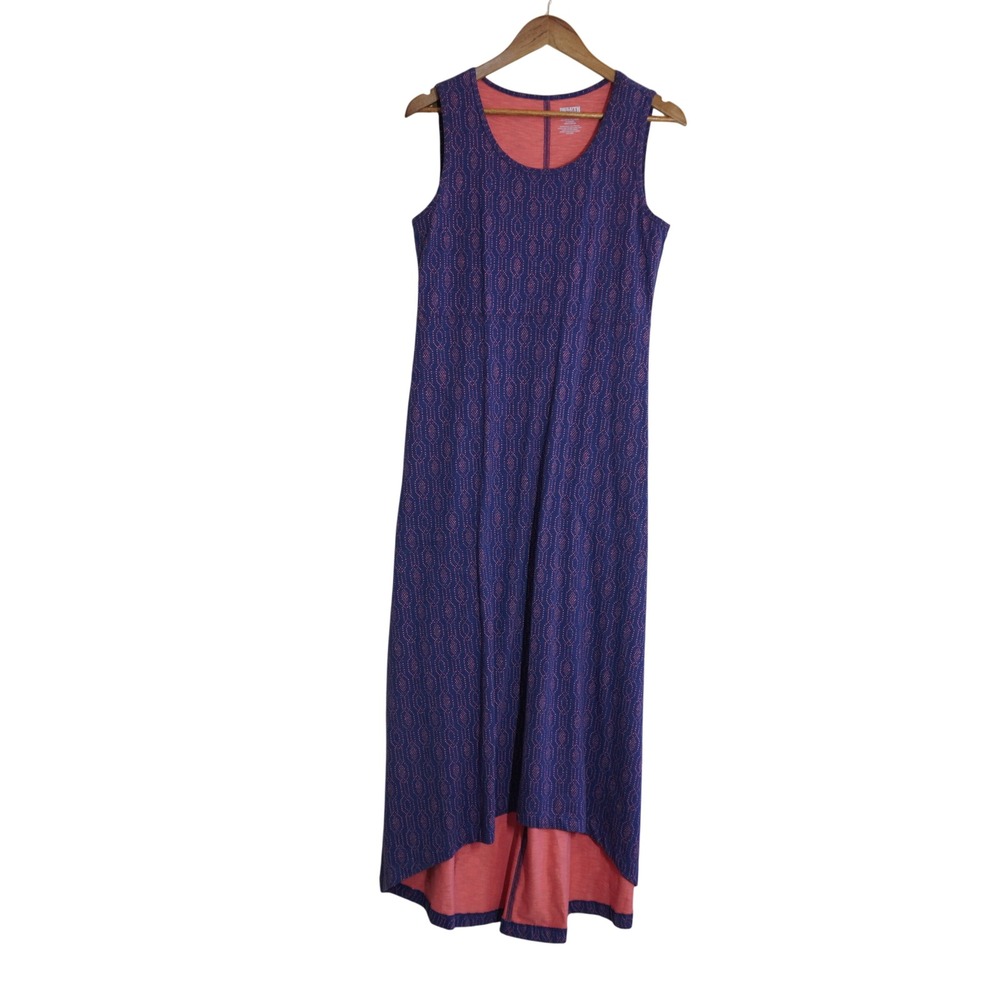 Duluth Trading Co Women's Size Small Purple Pink Geometric Print Maxi Dress